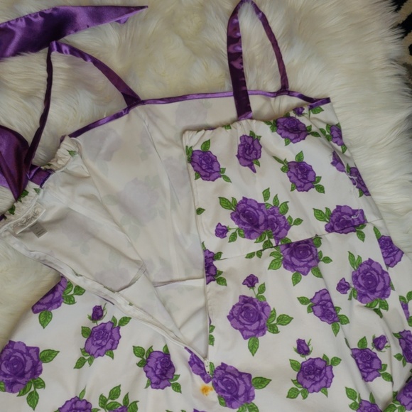GUC Dressbarn Spring/Easter White/Purple Dress - Picture 6 of 8